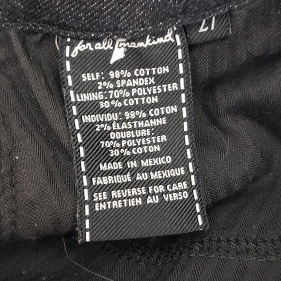 7 for all Mankind Floral Black Denim Mini Skirt Raw Hem Dark Romantic Grunge 27" - Picture 2 of 4